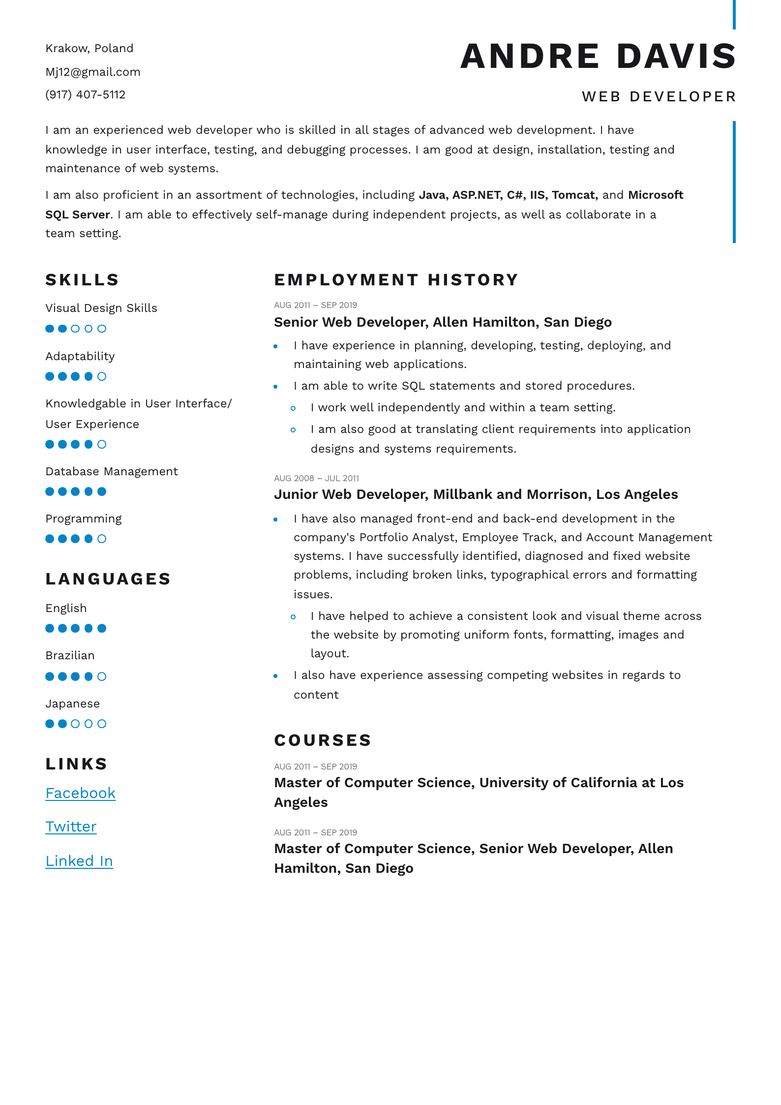 Craft your perfect professional CV