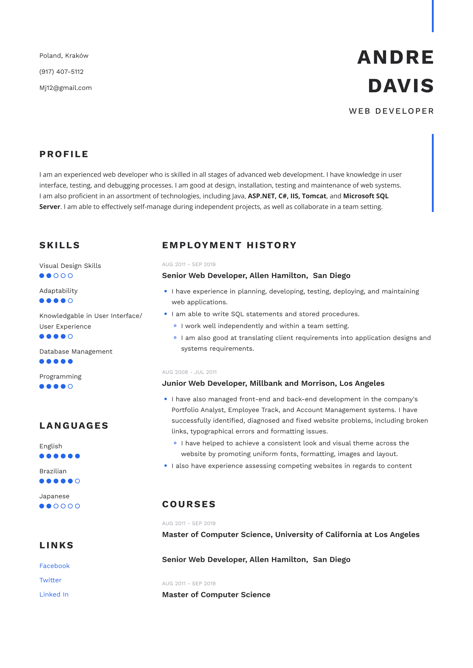 Craft your perfect professional CV