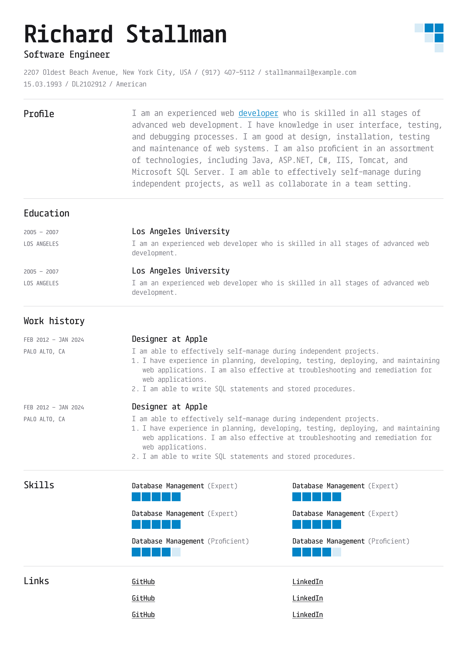 Craft your perfect professional CV